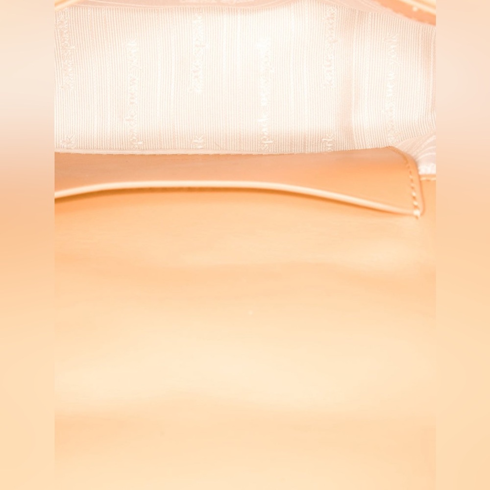 Limited Edition Kate Spade Boxxy East West Woven leather Tan Cream Bag excellent - Picture 6 of 6